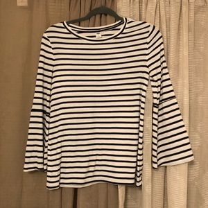 Old navy, flare sleeve, striped 3/4 sleeve